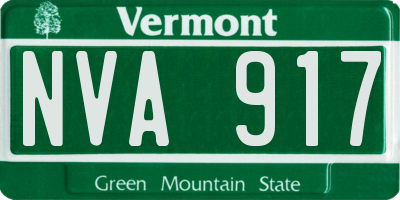 VT license plate NVA917