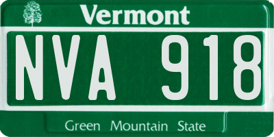 VT license plate NVA918