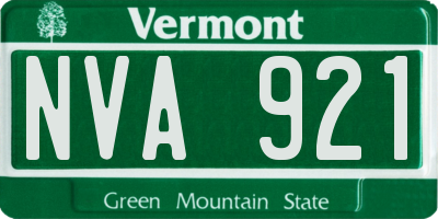 VT license plate NVA921