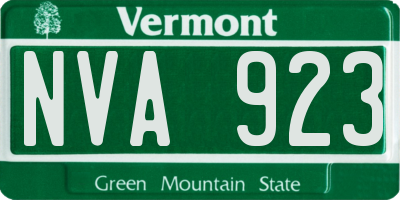 VT license plate NVA923