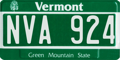 VT license plate NVA924