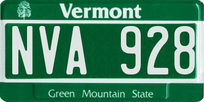 VT license plate NVA928