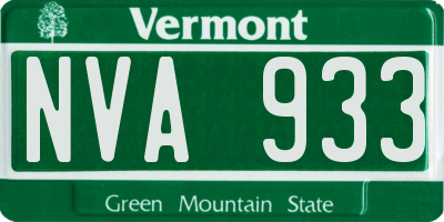 VT license plate NVA933
