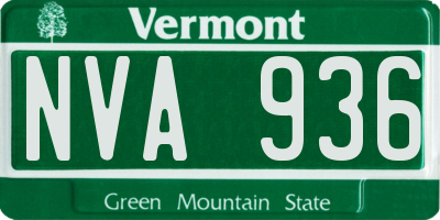 VT license plate NVA936