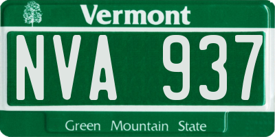 VT license plate NVA937