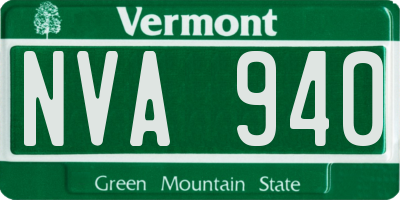 VT license plate NVA940