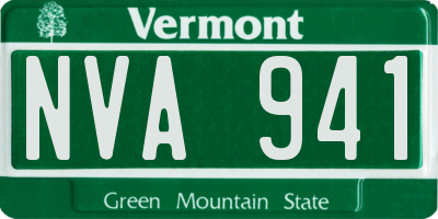 VT license plate NVA941