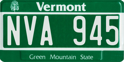 VT license plate NVA945