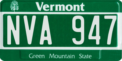 VT license plate NVA947