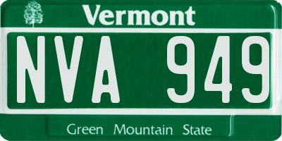 VT license plate NVA949