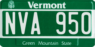 VT license plate NVA950