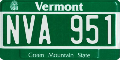 VT license plate NVA951
