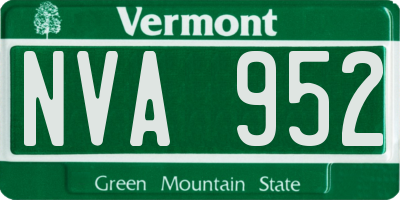 VT license plate NVA952