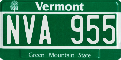 VT license plate NVA955