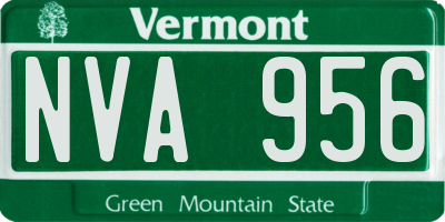 VT license plate NVA956