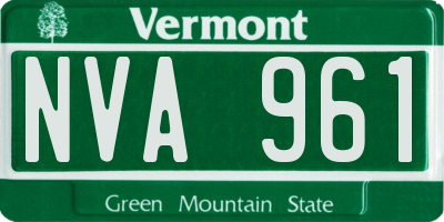 VT license plate NVA961