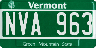 VT license plate NVA963