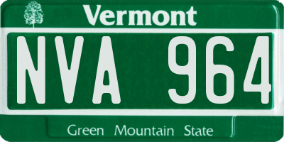 VT license plate NVA964