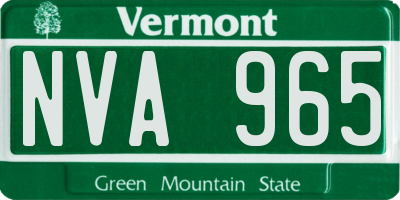 VT license plate NVA965