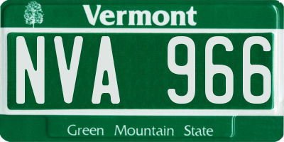 VT license plate NVA966