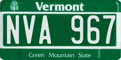 VT license plate NVA967
