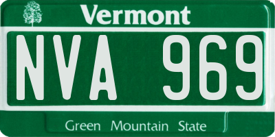 VT license plate NVA969