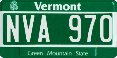 VT license plate NVA970