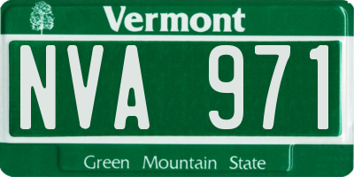 VT license plate NVA971