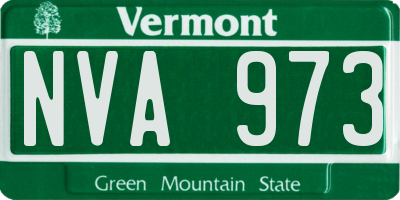 VT license plate NVA973