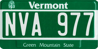 VT license plate NVA977
