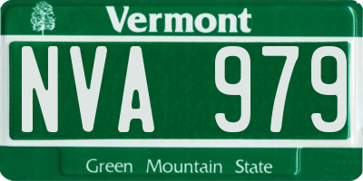 VT license plate NVA979