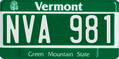 VT license plate NVA981