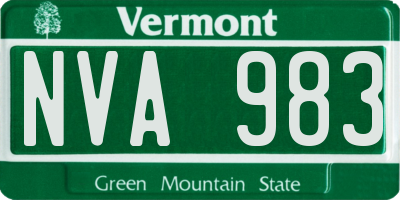 VT license plate NVA983