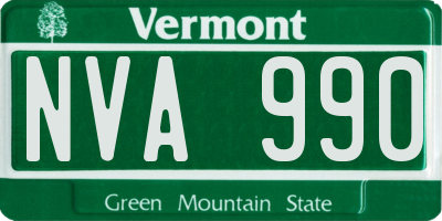 VT license plate NVA990