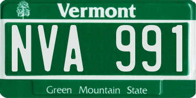 VT license plate NVA991