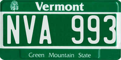 VT license plate NVA993