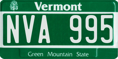 VT license plate NVA995