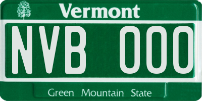 VT license plate NVB000
