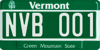 VT license plate NVB001
