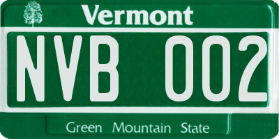 VT license plate NVB002