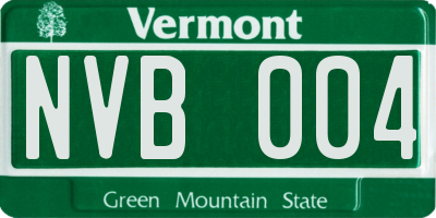 VT license plate NVB004