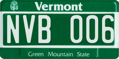 VT license plate NVB006