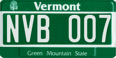 VT license plate NVB007