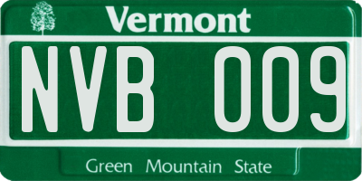 VT license plate NVB009