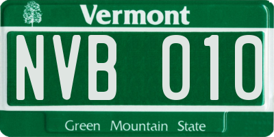 VT license plate NVB010