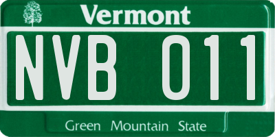 VT license plate NVB011