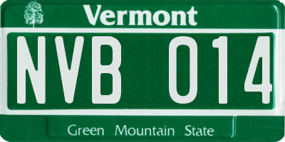 VT license plate NVB014