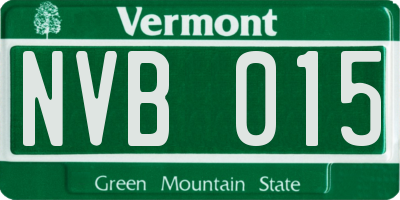 VT license plate NVB015