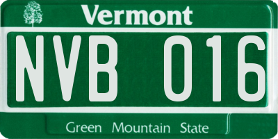 VT license plate NVB016