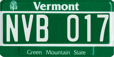 VT license plate NVB017